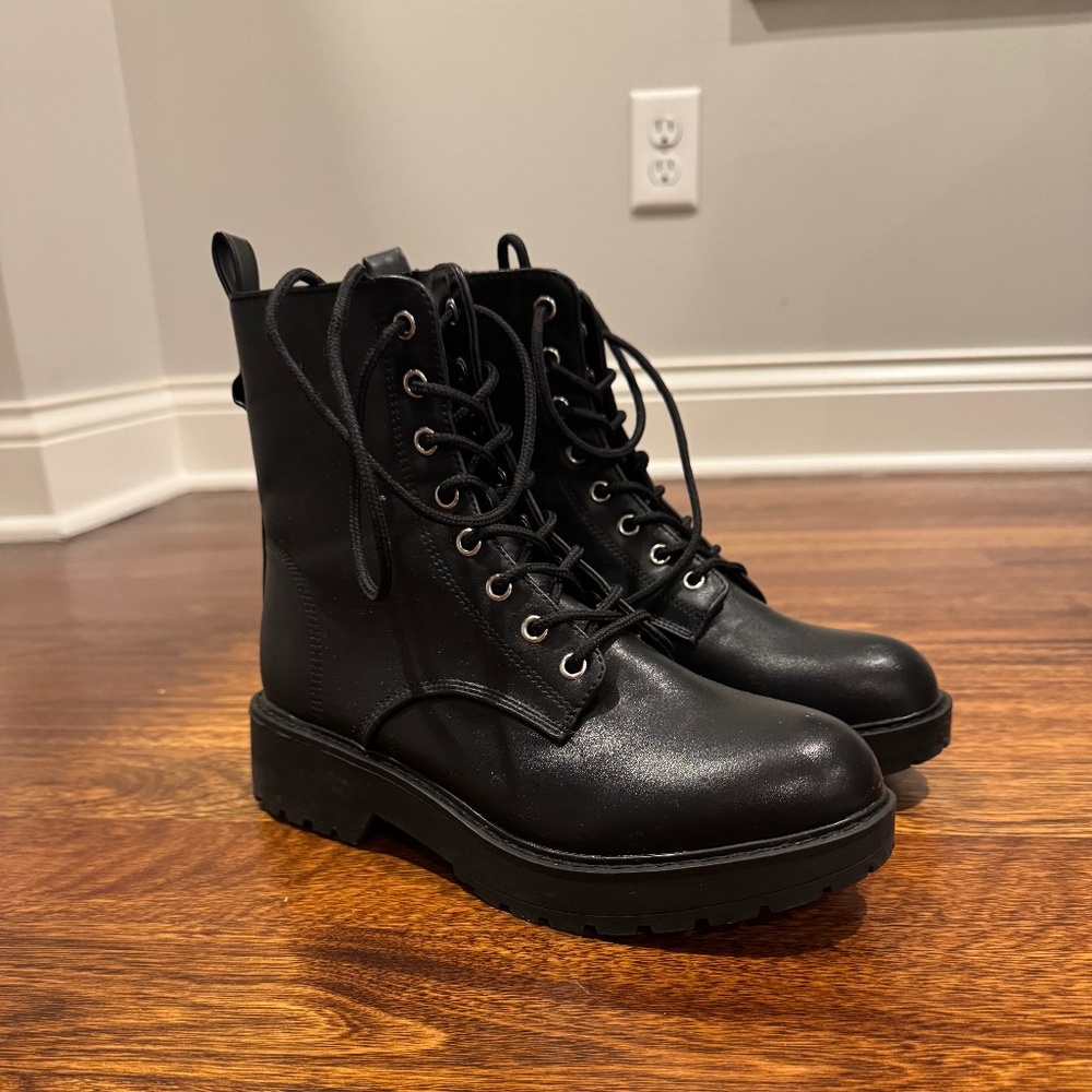 Madden Girl Palooma Combat Boots - Black